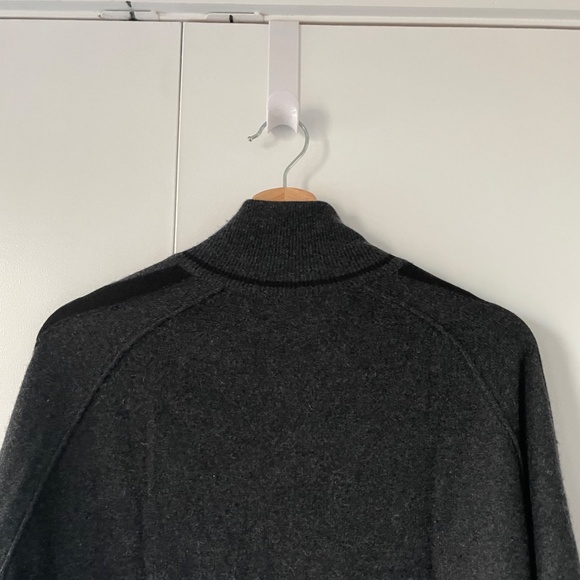 Full Zip Dark Grey Mens Sweater - Picture 8 of 9